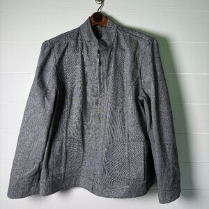 Chicos Reversible Blazer Jacket Size‎ 3 Gray Black, Alligator Print